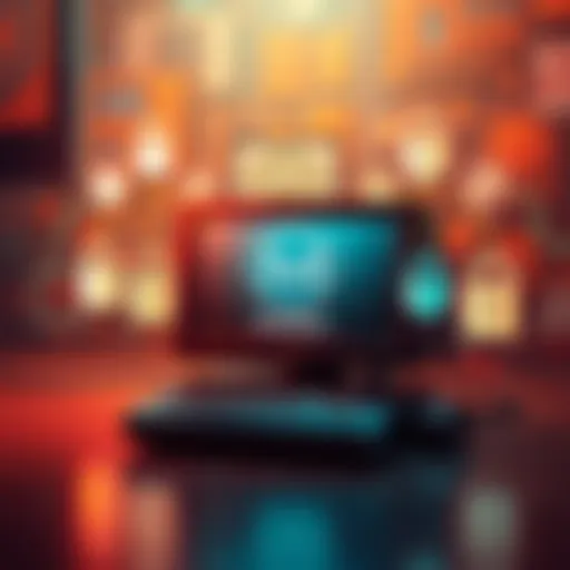 A mini-PC with a Monero logo on the screen surrounded by network security symbols like locks and shields