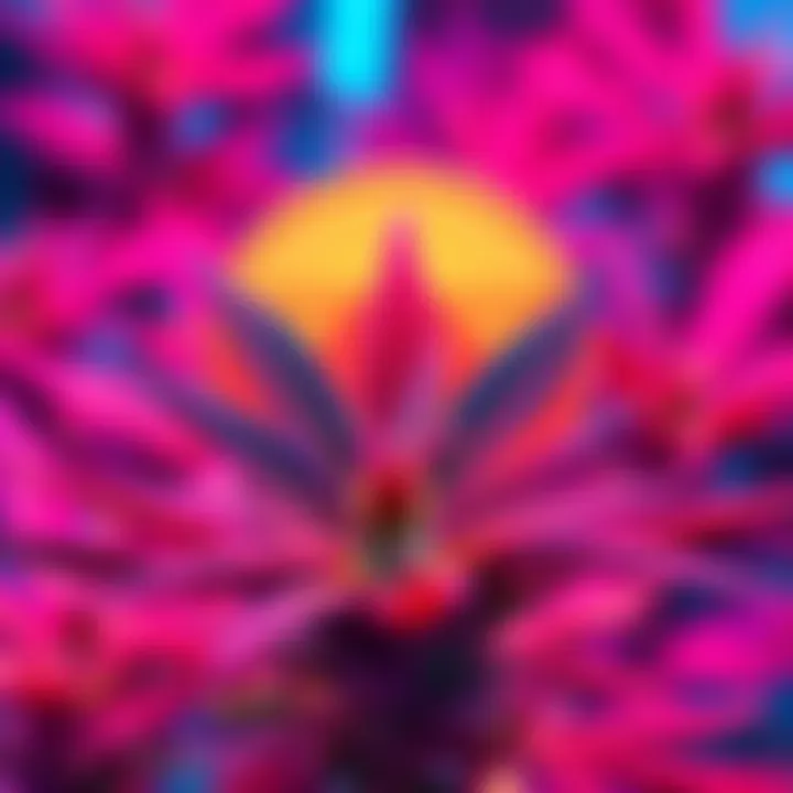 A colorful representation of Miniclouds cannabis live rosin memecoin featuring vibrant graphics of cannabis leaves and rosin with a playful, modern design.