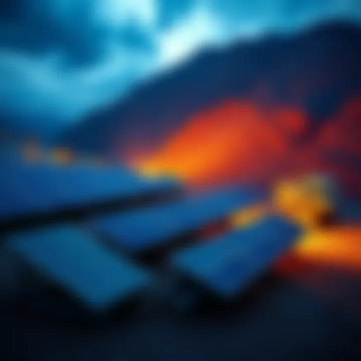 A mining site using solar panels for energy, showcasing the integration of sustainable energy in mining operations.