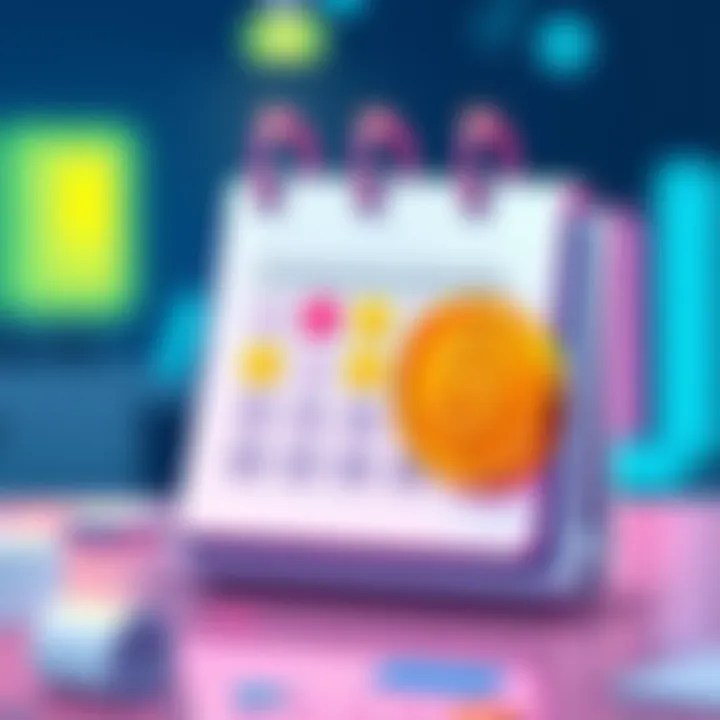 An illustration of a calendar with a highlighted day and a coin symbol representing spending to maintain a check-in streak.