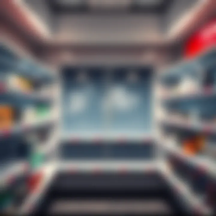 A display of empty shelves where the Mythical Grooming Collection was supposed to be, showing disappointment among fans.