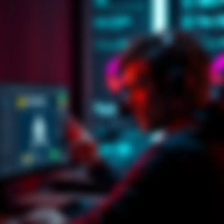 Missing Monero Transaction An exchanger frustrated while looking at a computer screen displaying a missing Monero transaction notification from Kucoin, with a visible wallet and keys symbol on the screen.