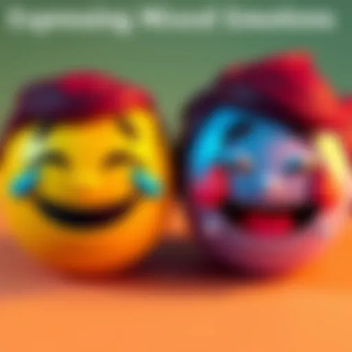 Two emojis side by side: a smiling face with sweat and a sad but smiling face, representing complex feelings.