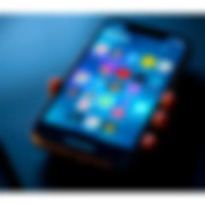 A smartphone displaying various mobile app icons related to productivity on the Solana blockchain.
