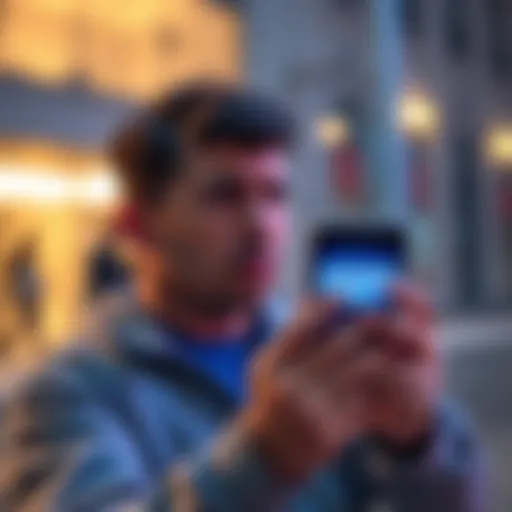 A person looks frustrated while checking their mobile wallet app after a failed firmware update, holding a smartphone with a warning message on the screen.