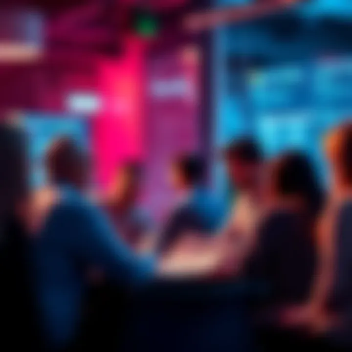 A group of people discussing the moderation strategy for a finance-focused forum, highlighting the recruitment process for new moderators.