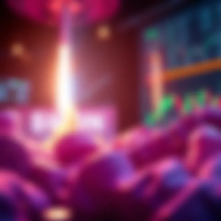 Visual representation of the $MON mainnet launch with blockchain symbols and trading charts