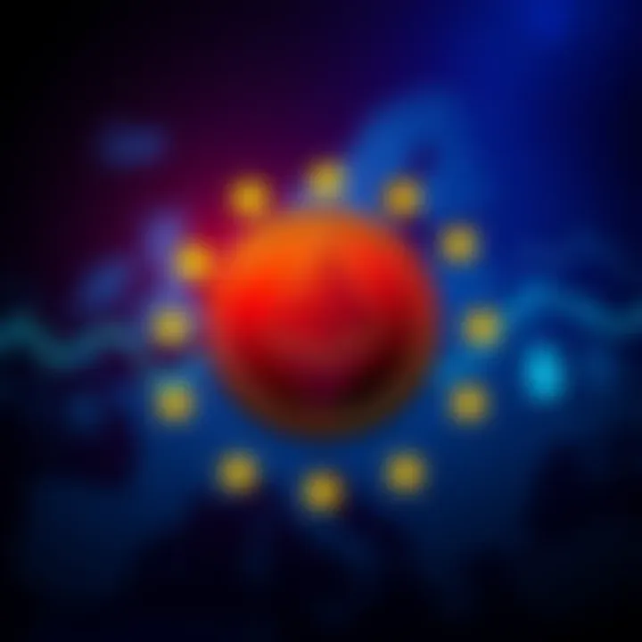 Monero logo in front of a silhouette of the European Union and financial icons, highlighting the shift to private currencies