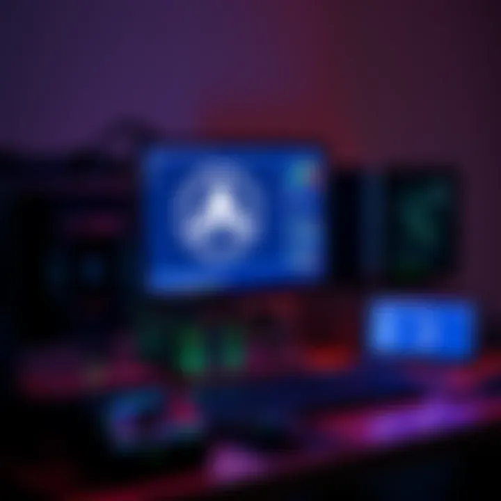 A basic mining rig set up with budget equipment including a computer, mining software interface, and Monero logo on screen