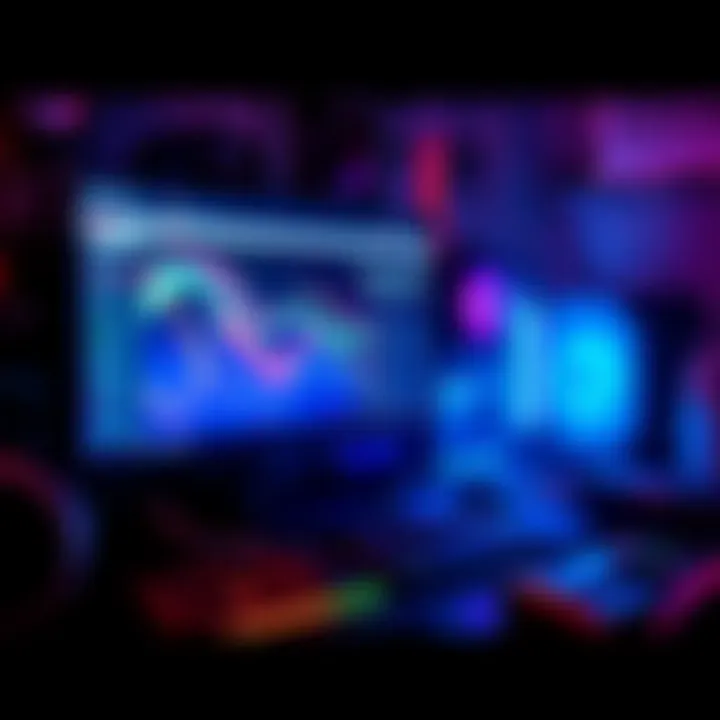 A computer setup with hardware for Monero mining, showcasing graphics cards and mining software