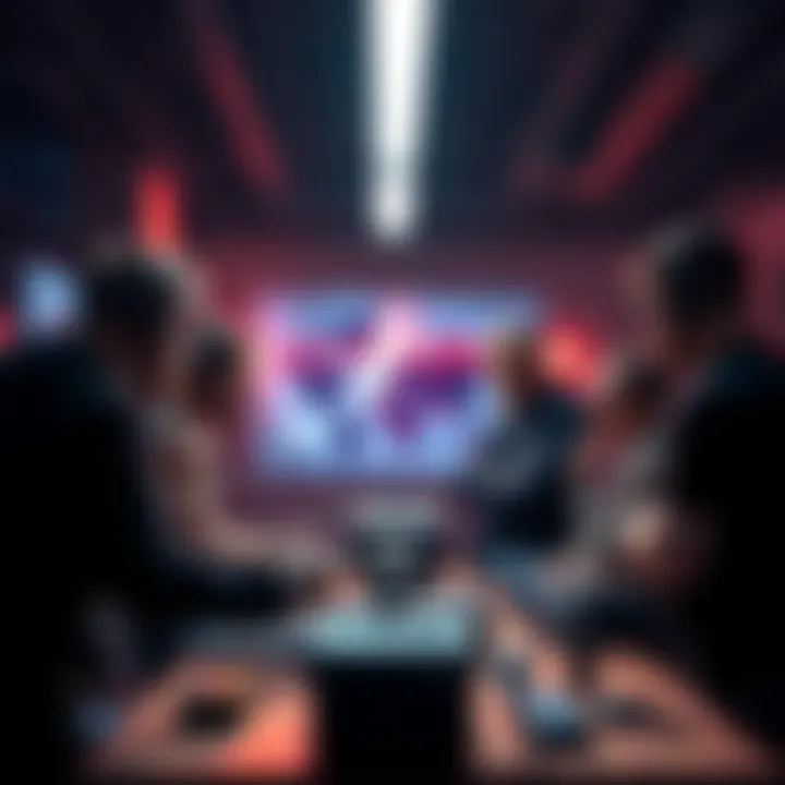 A group of people discussing the need for Monero support on the Trezor Safe 7 device in a tech workshop setting.