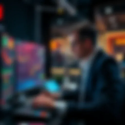 A trader analyzing Monero vouchers on a screen, illustrating the concept of naked shorting in cryptocurrency markets.