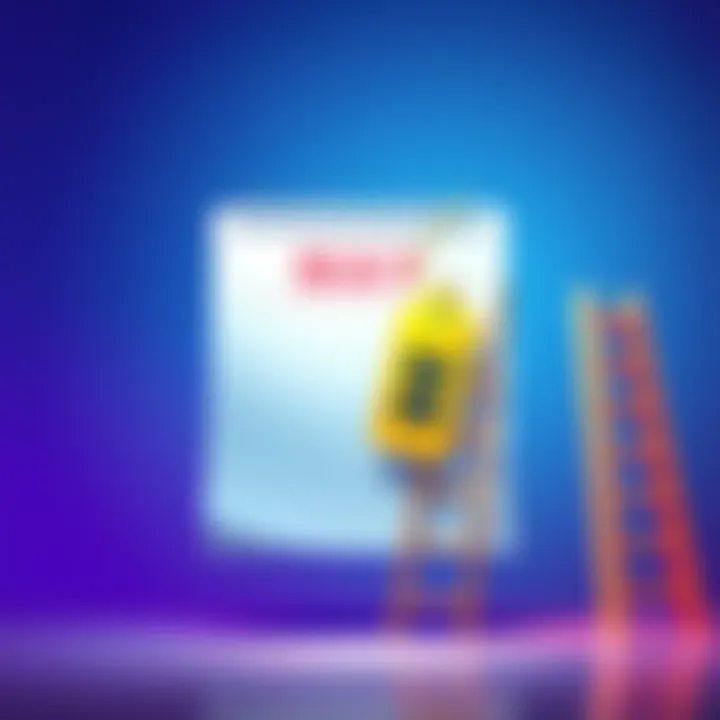 Illustration showing a calendar page for May with a ladder and a discount tag symbolizing subscription renewal.