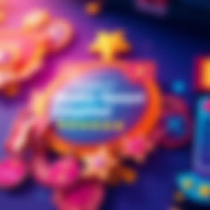 A vibrant display of badges representing arcade rewards and travel achievements, highlighting a completed monthly reward ladder.