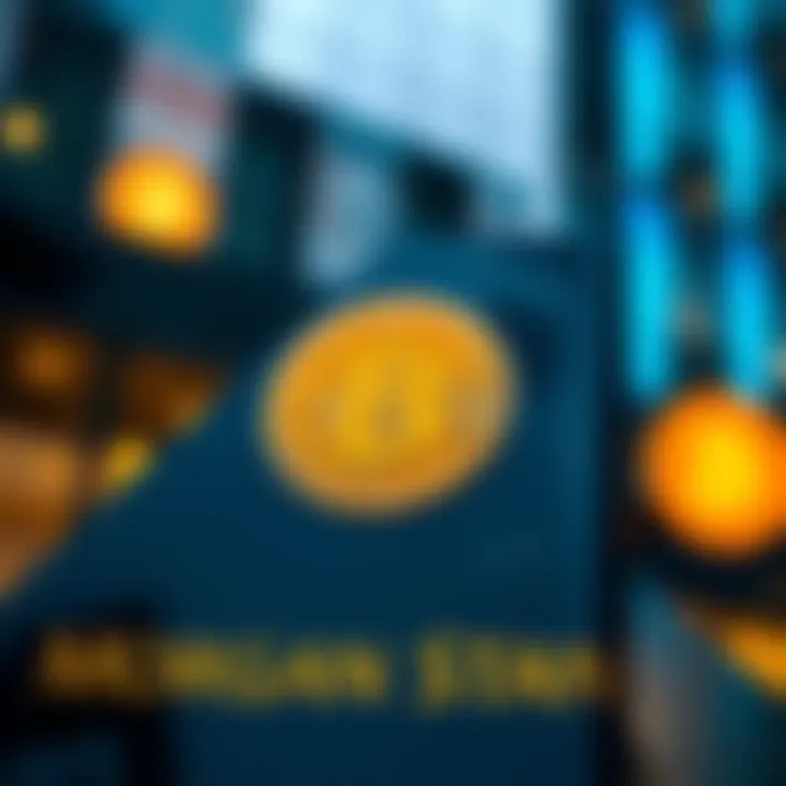Morgan Stanley logo with Bitcoin symbol in the background, highlighting the recent recommendation controversy