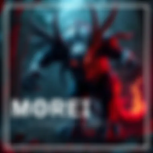 A creative design of the Morrei monster featuring sharp claws, glowing eyes, and a menacing stance in a dark forest setting.