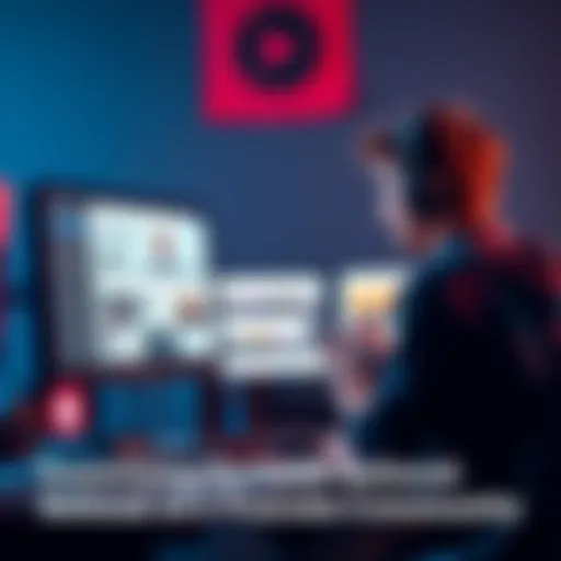 A person with headphones sitting at a desk, looking at a computer screen with Mr Epic's YouTube channel open and comments from the community visible