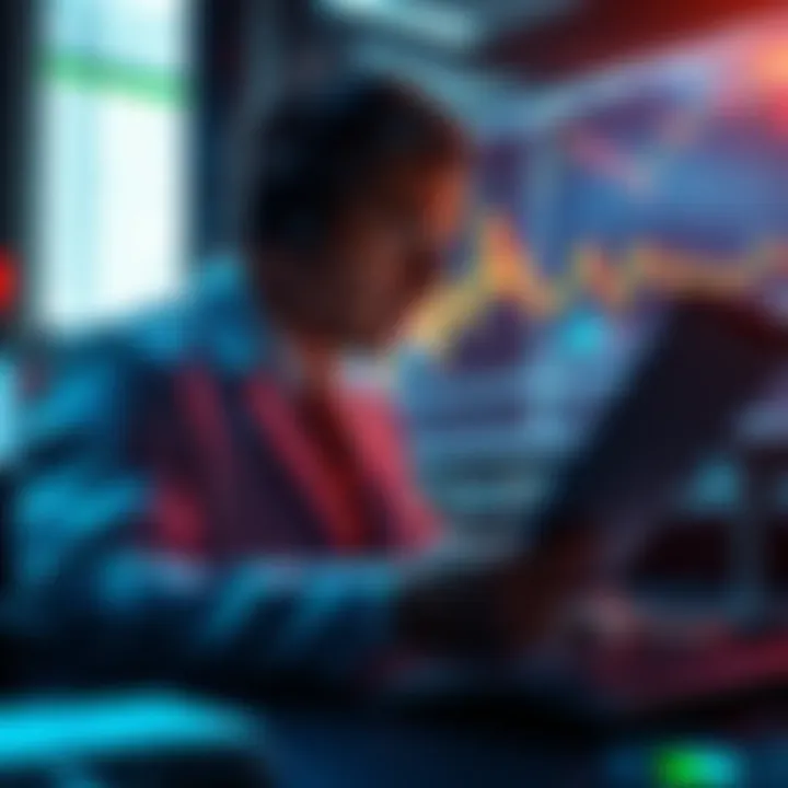 A financial analyst reviewing stock market graphs and charts, representing stability in MSCI's strategy.