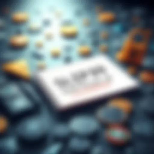 A digital illustration showing a multi-coin wallet with various cryptocurrency logos and a seed phrase backup on a notepad, emphasizing security and organization.