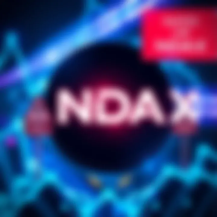 Graphic showing NDAX logo with warning signs and user complaints about stolen funds