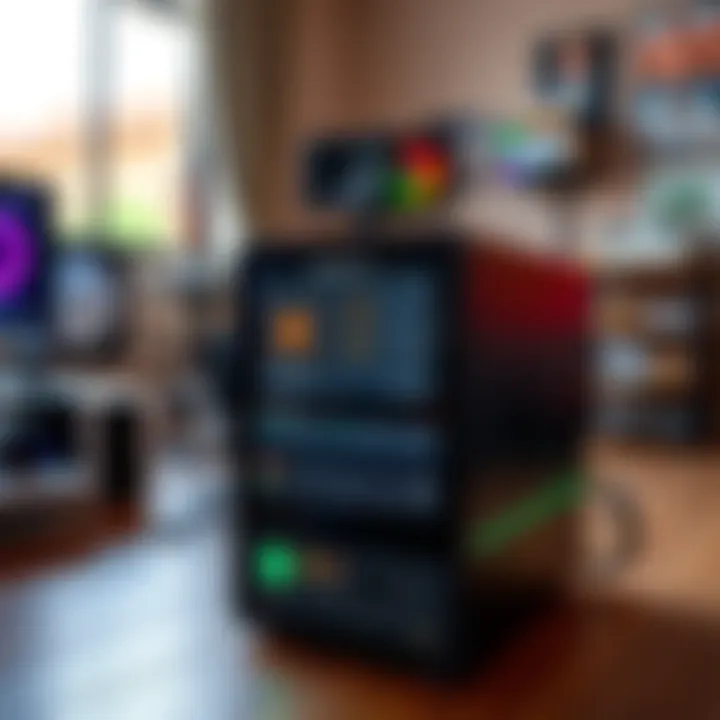 A close-up of the NerdMiner V2-2.8" Display BTC Solo Miner showing its default settings on the screen in a well-lit room.