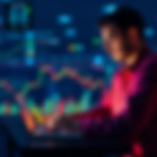 A person looking at Bitcoin charts on a laptop, contemplating their first investment in cryptocurrency.