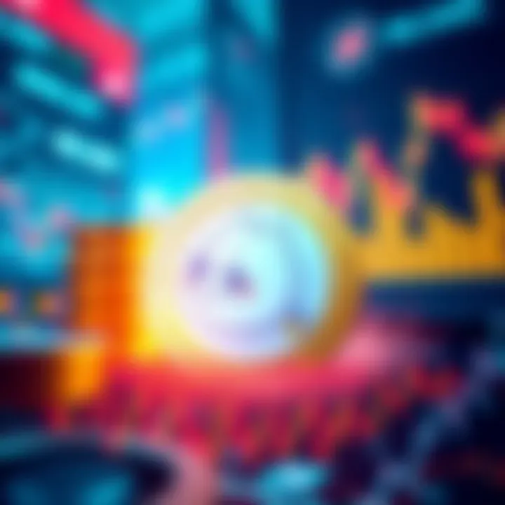 A graphic showing a coin with a meme character, symbolizing the launch of a new meme coin by a NASDAQ company, with vibrant colors and financial symbols in the background.