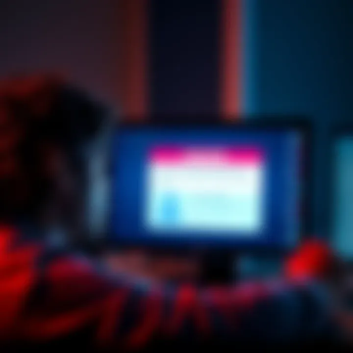 A person looking frustrated at a computer screen showing a warning about a new account created by a suspected cheater.