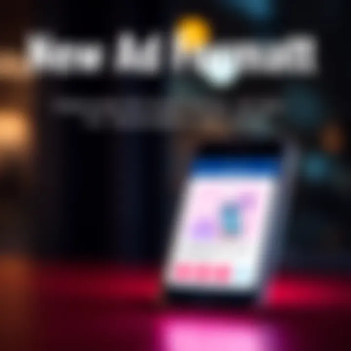 Representation of a smartphone displaying a single ad format, showcasing user-friendly features.