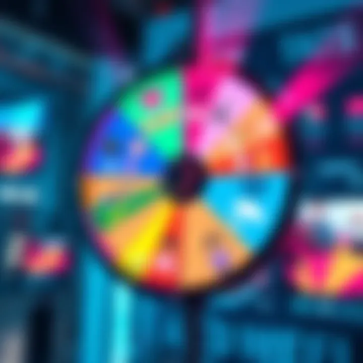 A modern design of an ad wheel showcasing bright colors and various advertising elements, suggesting a fresh approach to marketing.