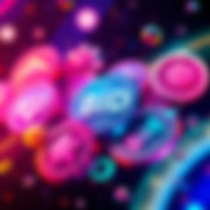 A vibrant graphic showing various bid tokens with dynamic designs, symbolizing investment opportunities and excitement, featuring bright colors and engaging visuals.