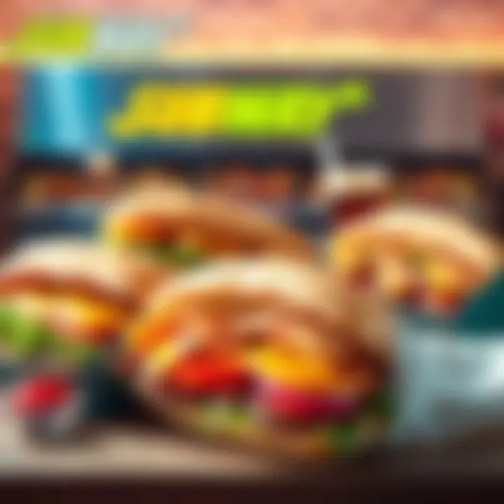 New Subway Menu Items A selection of freshly made Subway sandwiches showcasing new flavors and ingredients