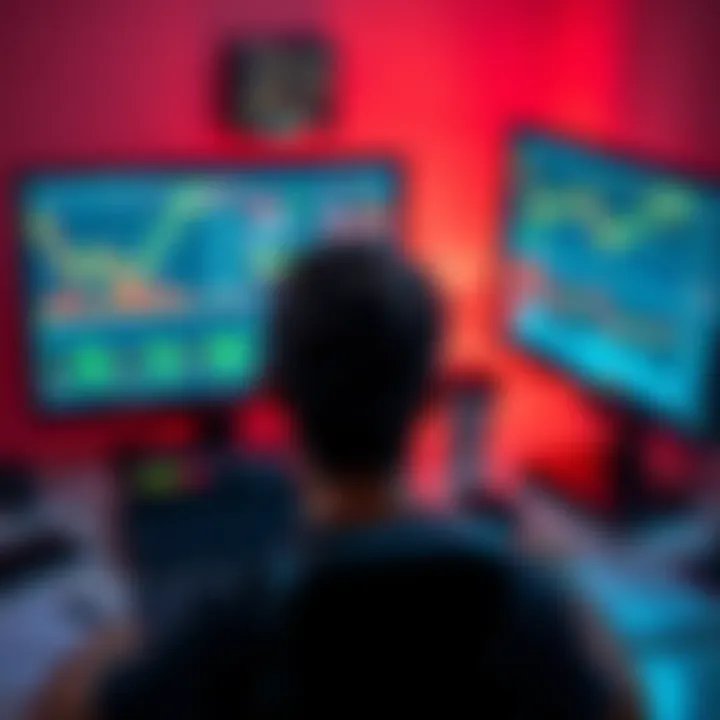 Newbie Crypto Trader A person looking confused at a computer screen displaying crypto charts and graphs, surrounded by notes and a coffee cup