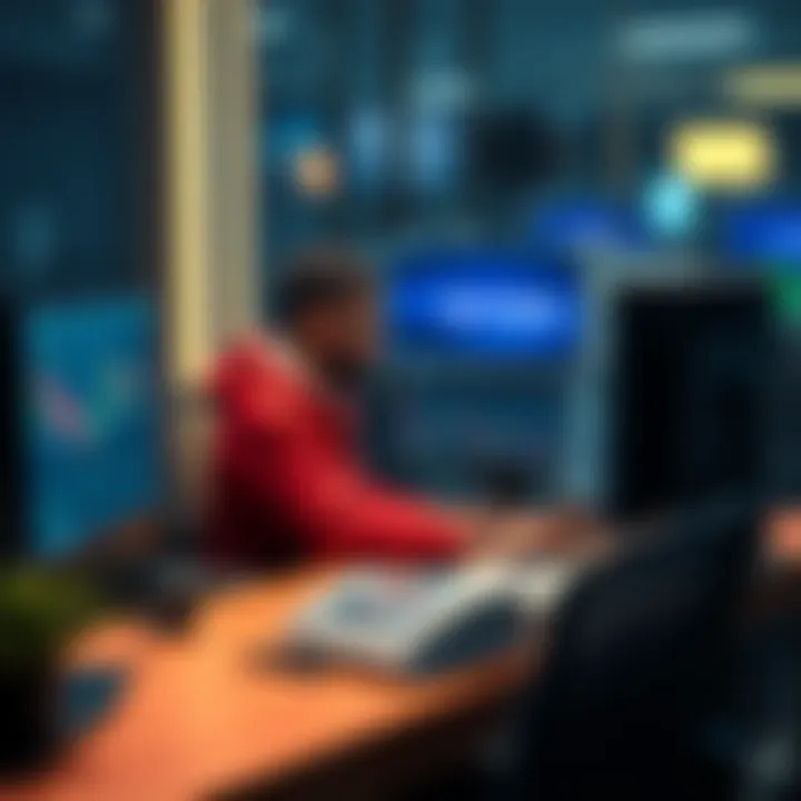 A new trader sitting at a computer, learning about cryptocurrency. A seed phrase is displayed on the screen, representing secure payments.