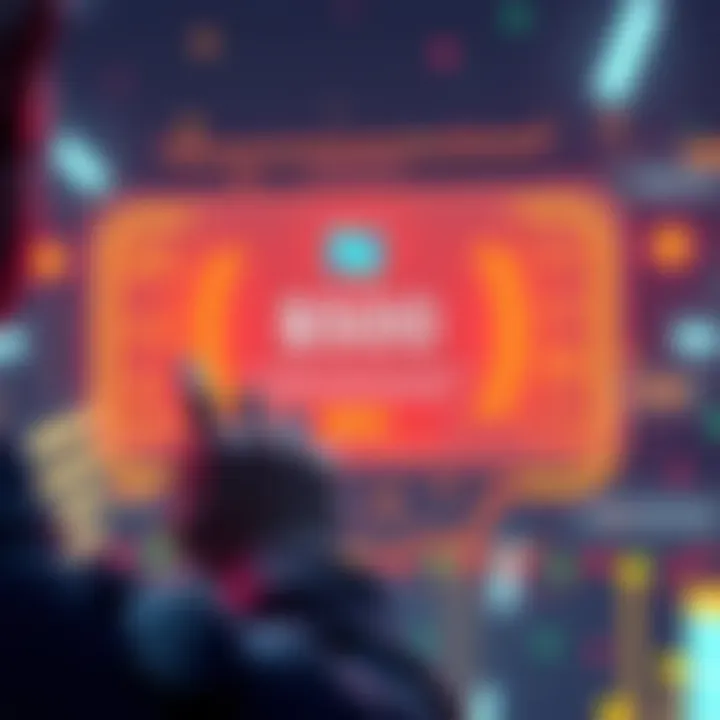 Nexo Interest Earnings Policy A person looking at a digital screen displaying the Nexo platform with a $500 balance requirement for earning interest on crypto assets