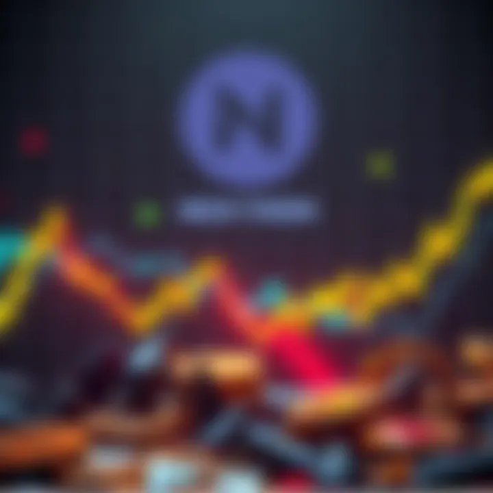 NEXO Token Price Drop A graph showing a sharp decline in NEXO token price amidst other cryptocurrencies that are slightly down. The decline is prominent with a clear downward trend line.