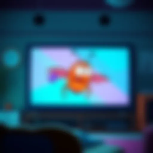 Unexpected Nicktoons screenbug appearing during a cartoon episode broadcast