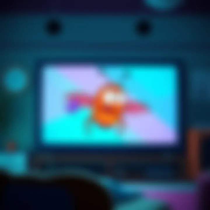 Unexpected Nicktoons screenbug appearing during a cartoon episode broadcast