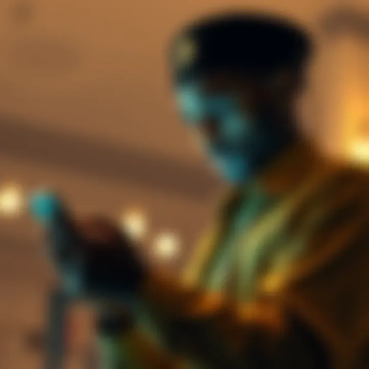 A Nigerian businessman engaging with the Pi Network on his smartphone, showcasing the rise of cryptocurrency in Africa.