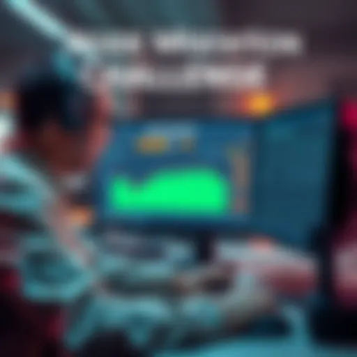 A frustrated node operator reviewing a computer screen displaying asset transfer statistics, indicating only partial success in migration.