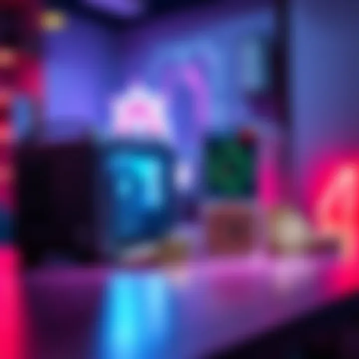 A side-by-side comparison of running a node and staking tokens, featuring a mini PC and digital tokens on a table.