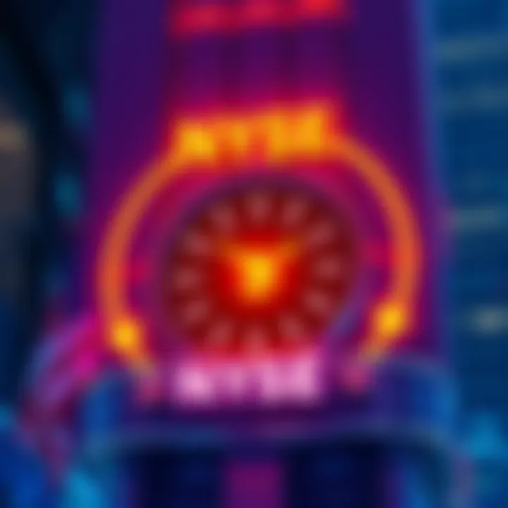 Illustration of the NYSE logo with digital currency symbols and a clock, representing continuous trading of tokenized securities.