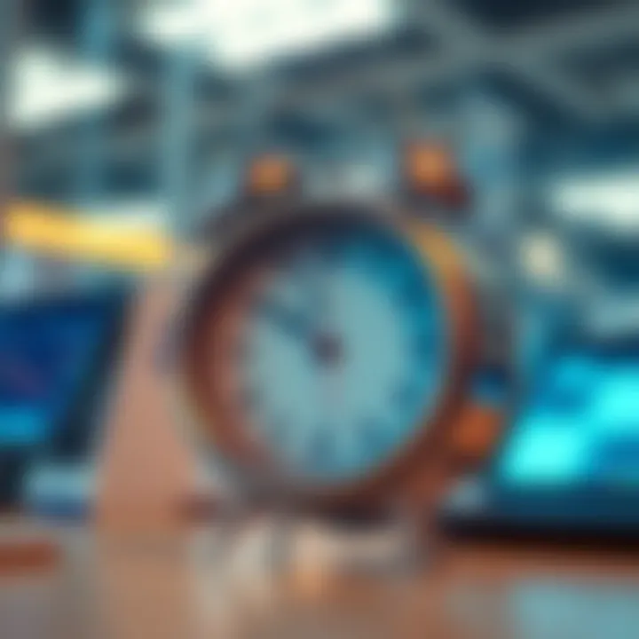 A close-up of a clock with the time set to 9:00 and 3:00, symbolizing a typical workday.