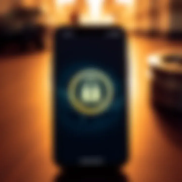 An old iPhone displaying a crypto wallet app for secure Monero storage, with a lock symbol on the screen