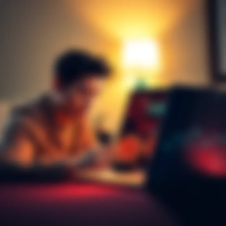 A person looks surprised while checking an old Bitcoin wallet on a laptop, showing a balance of over $2,000.