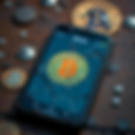 A cracked old phone showing a Bitcoin wallet app on the screen, reflecting a struggle to access digital assets.