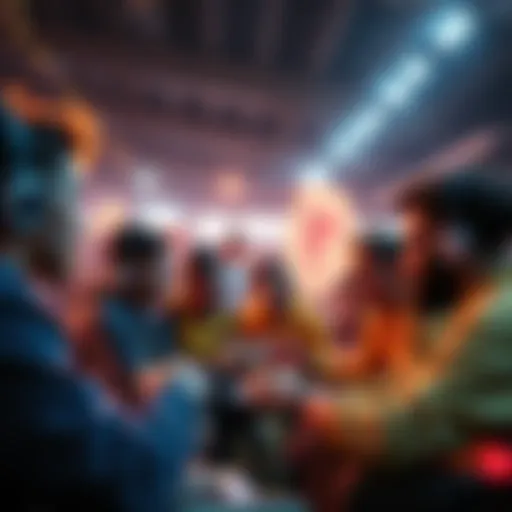 A group of fantasy sports players discussing and planning new squad strategies with enthusiasm, reflecting excitement and frustration towards FIFA.