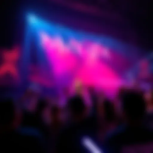 OMEGA X performing on stage in San Antonio with fans cheering and holding lightsticks.
