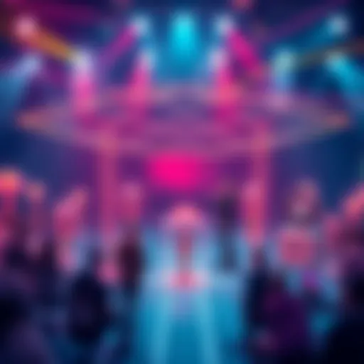 A visual representation of a blockchain-based tournament infrastructure with ETH transactions, illustrating a network of participants engaging in game activities without central control.