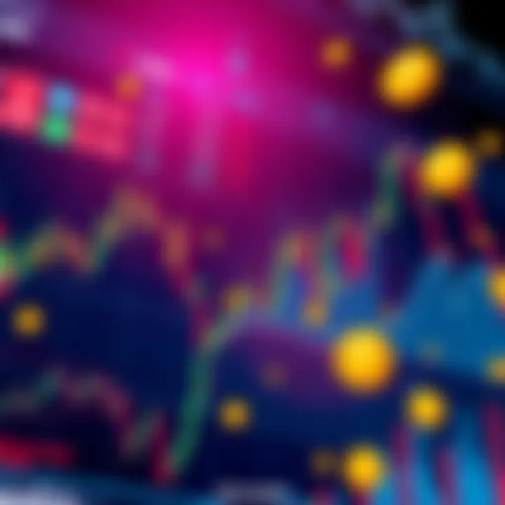 Illustration showing a digital display of stocks and forex charts integrated with cryptocurrency symbols, highlighting the fusion of traditional and digital assets.